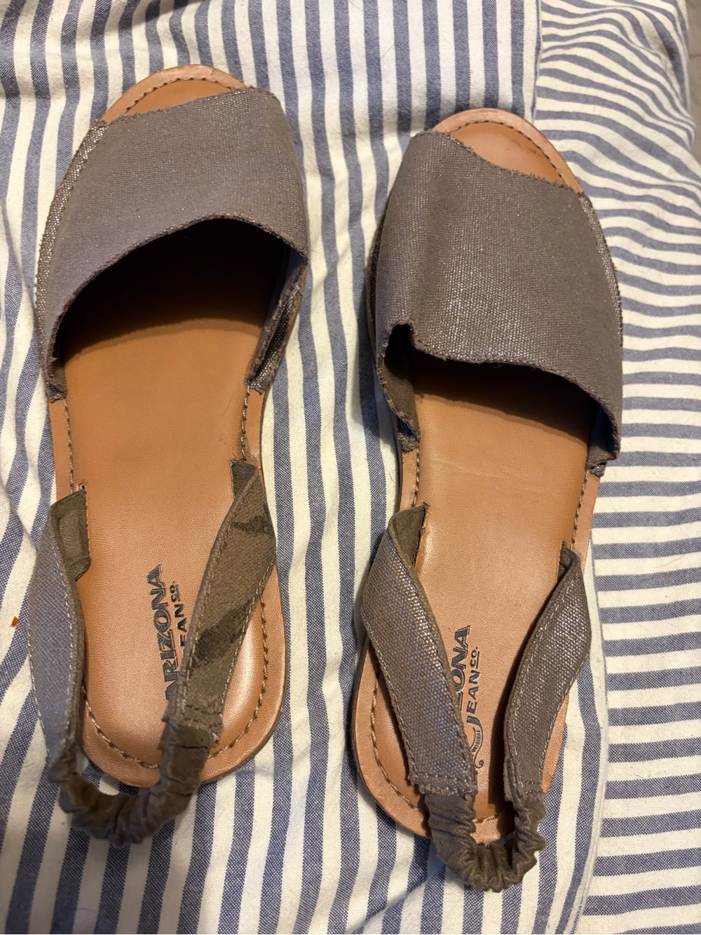 Arizona Jean Company Silver Open-Toe Slingback Sandals